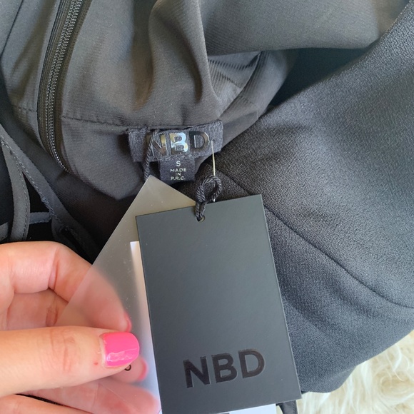 ❌SOLD❌ NBD x Revolve Black Lace Up Romper - Picture 3 of 4